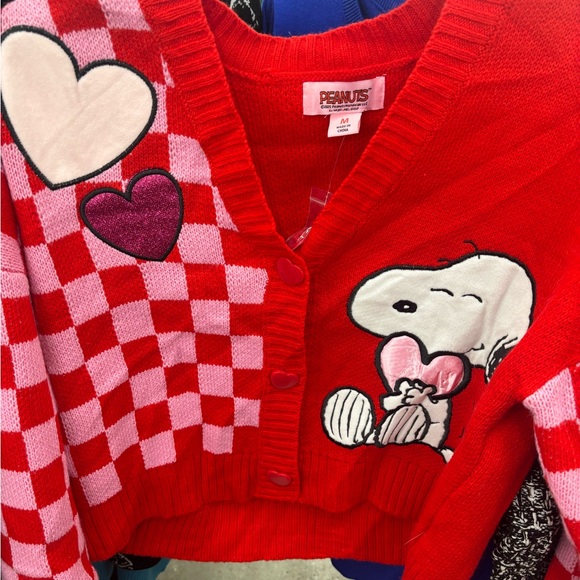 Peanuts Red and Pink Snoopy Cardigan - Picture 2 of 7